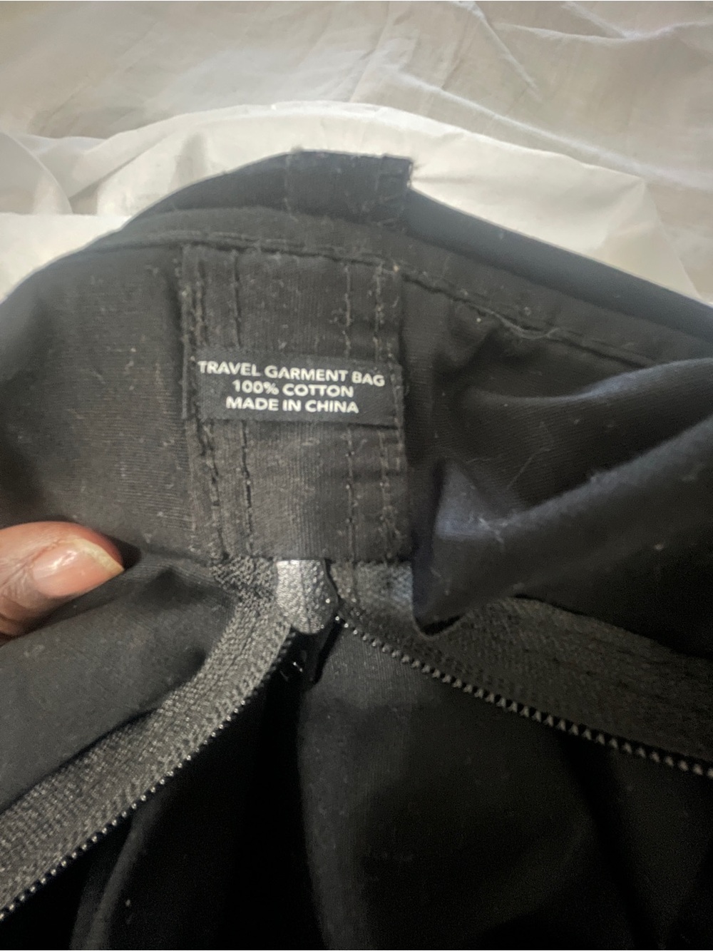 Chanel Travel Garment Bag Black 100% Cotton Suit Dress Cover Zipper Handles - Picture 3 of 3